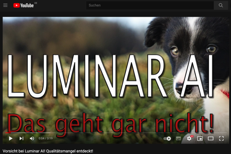 Read more about the article LUMINAR AI Bildfehler YouTube Video
